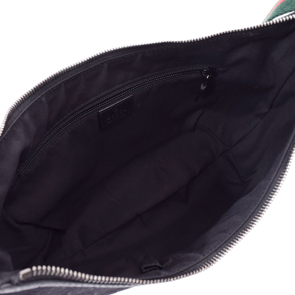 Gucci Sherry Canvas Shoulder Bag GG Line Black - Picture 7 of 11